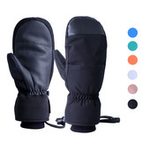 1 pora žieminių šiltų slidinėjimo pirštinių jutiklinio ekrano vilnos snieglenčių itin lengvos vandeniui atsparios motociklo terminės sniego pirštinės moterims, vyrams