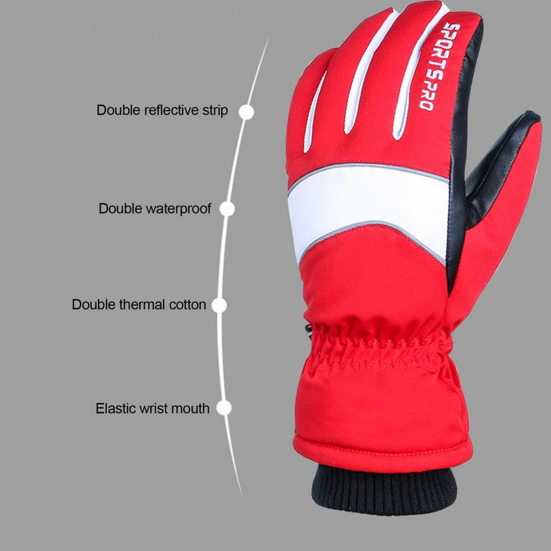 Žiemos storas, šiltas, viso piršto jutiklinis ekranas, šalčiui atsparus lauko slidinėjimo pirštinės dviračių slidinėjimo pirštinės