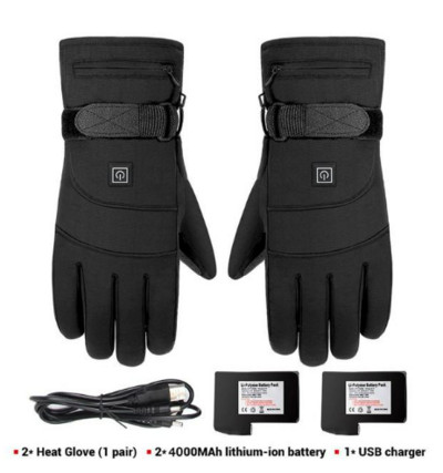 2022 m. karštai šildomos pirštinės, atsparios vandeniui, neslidus jutiklinis ekranas, 3,7 V įkraunamas akumuliatorius maitinamas elektrinis šildomas rankų šildytuvas, skirtas važinėti dviračiu