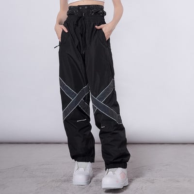 2022 m. žiema Naujos slidinėjimo kelnės Moteriški kombinezonai, sportiniai, vėjui atsparūs, snieglenčių kostiumai, moteriški, neperšlampami kelnės, šiltos sniego kelnės