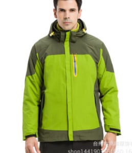 Vandeniui atspari lauko vyriška dviejų dalių vilnos alpinizmo striukė trys viename