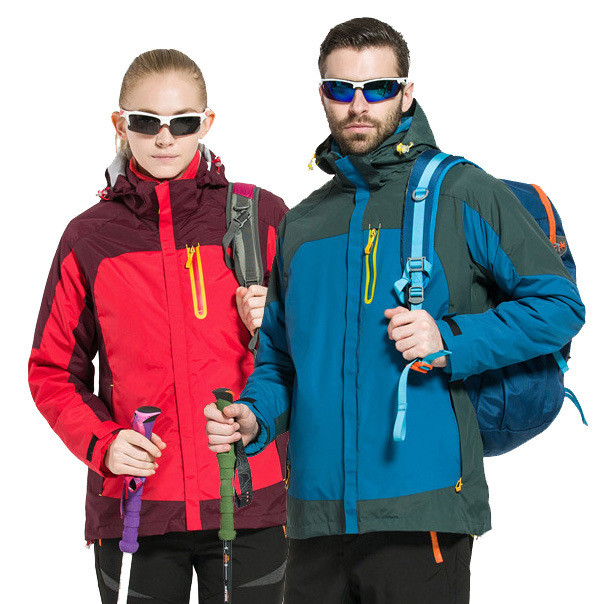 Vandeniui atspari lauko vyriška dviejų dalių vilnos alpinizmo striukė trys viename