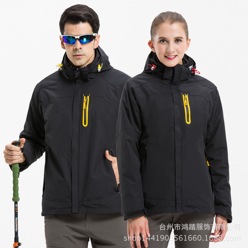 Vandeniui atspari lauko vyriška dviejų dalių vilnos alpinizmo striukė trys viename