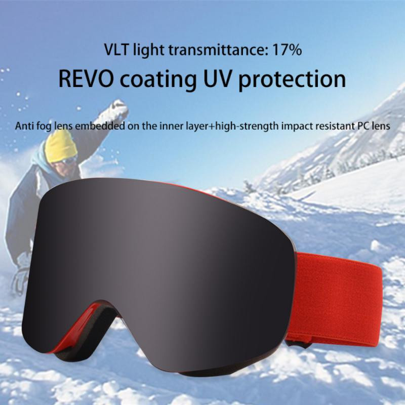 Magnetiniai cilindriniai slidinėjimo akiniai Dvisluoksniai nuo rasojimo magnetiniai siurbimo sniego akiniai snieglenčių akiniai Alpinizmo akiniai