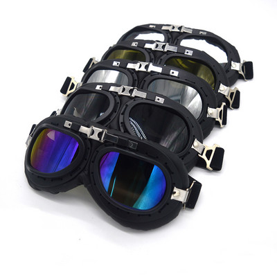 Mooreaxe Мотоциклетни очила Очила Втората световна война Steampunk Vintage Pilot Jet Helmet Glasses Biker ATV Колоездене Ски Слънчеви очила Ски очила
