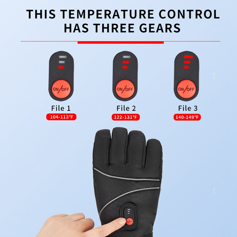 5V šildomos pirštinės 4000Mah elektrinės pirštinės Jutiklinis ekranas Smart Heating Gloves Žiemos karščio pirštinės, skirtos važiuoti dviračiu, slidinėti