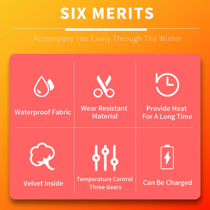 5V šildomos pirštinės 4000Mah elektrinės pirštinės Jutiklinis ekranas Smart Heating Gloves Žiemos karščio pirštinės, skirtos važiuoti dviračiu, slidinėti