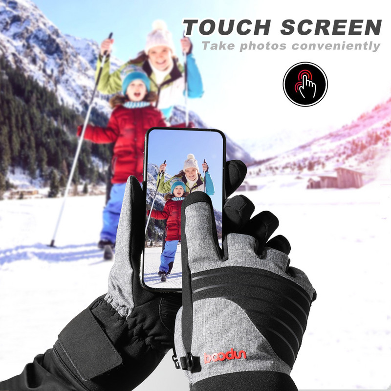 Žieminės itin lengvos slidinėjimo pirštinės, liečiamas ekranas, snieglenčių sportas, šiltas, neperšlampamas, atsparus vėjui, motociklas, dviračių sportas, sniego pirštinės vyrams, moterims
