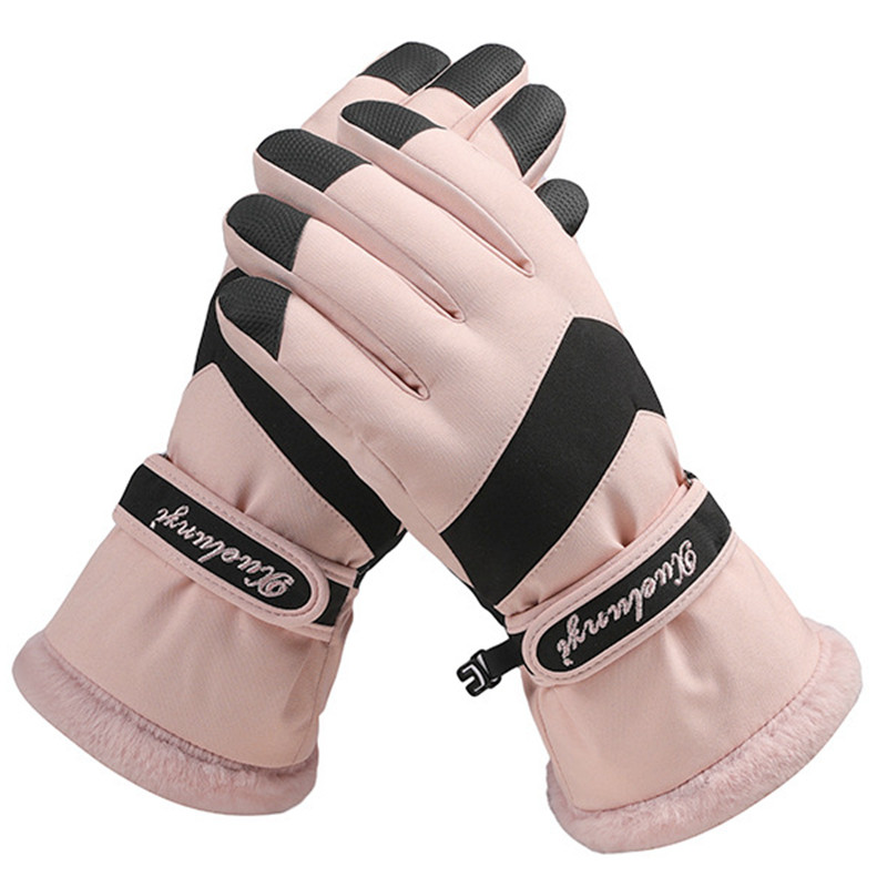 Moteriškos slidinėjimo pirštinės, 2022 m. Naujos snieglenčių pirštinės su jutikliniu ekranu, šiltos vandeniui atsparios slidinėjimo pirštinės, skirtos žiemos sportui, sniego pirštinės