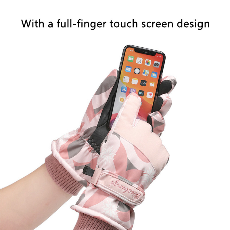 Moteriškos slidinėjimo pirštinės, 2022 m. Naujos snieglenčių pirštinės su jutikliniu ekranu, šiltos vandeniui atsparios slidinėjimo pirštinės, skirtos žiemos sportui, sniego pirštinės