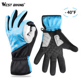WEST BIKING Šiltos slidinėjimo pirštinės Thermal Vyriškos Moteriškos žieminės snieglenčių pirštinės Vilnos Jutiklinis ekranas Dviračių sportas Sniego neperšlampamos slidinėjimo pirštinės