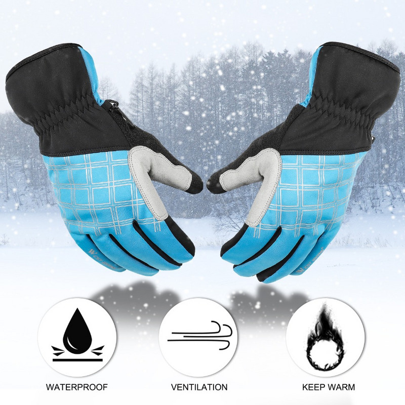 WEST BIKING Šiltos slidinėjimo pirštinės Thermal Vyriškos Moteriškos žieminės snieglenčių pirštinės Vilnos Jutiklinis ekranas Dviračių sportas Sniego neperšlampamos slidinėjimo pirštinės