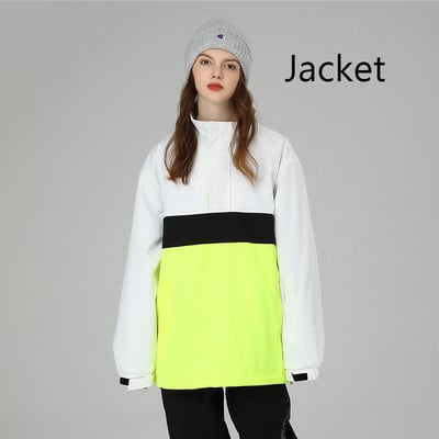 Žieminiai drabužiai Slidinėjimo kostiumas Lauko Snieglentės Striukė Neperšlampama Vėjui Vyrų Moterų Spalvą blokuojanti Slidinėjimo Megztinis Slidinėjimo Striukė Laisva