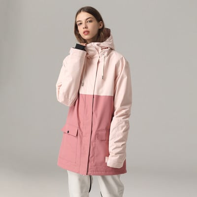 Nauja žieminė slidinėjimo striukė Moteriškiausia lauko sportinė dviračių sporto snieglenčių striukė Slidinėjimo kostiumas Drabužiai Kailis Sujungimas Atsparus vėjui Neperšlampamas