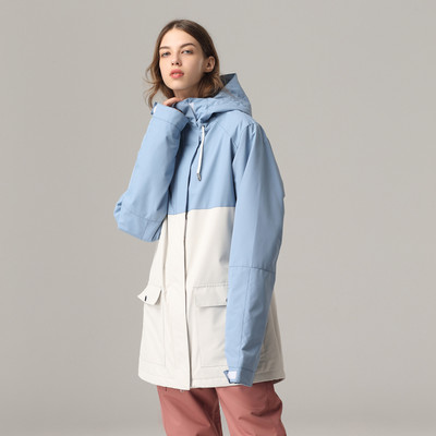 Nauja žieminė slidinėjimo striukė Moteriškiausia lauko sportinė dviračių sporto snieglenčių striukė Slidinėjimo kostiumas Drabužiai Kailis Sujungimas Atsparus vėjui Neperšlampamas