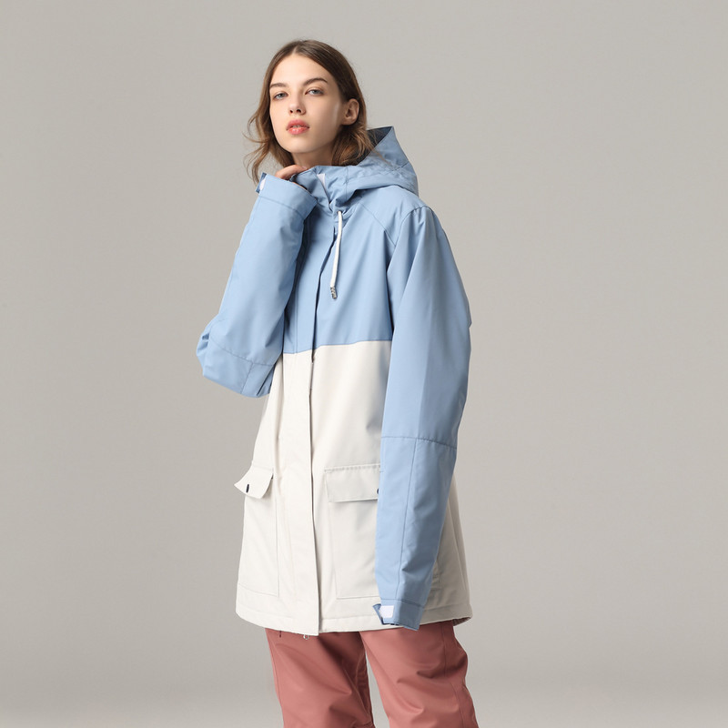 Nauja žieminė slidinėjimo striukė Moteriškiausia lauko sportinė dviračių sporto snieglenčių striukė Slidinėjimo kostiumas Drabužiai Kailis Sujungimas Atsparus vėjui Neperšlampamas