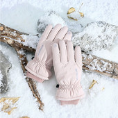 Žiemos slidinėjimo pliušas sutirštintos vandeniui atsparios pirštinės Neperšlampamos šiltos pirštinės Reguliuojamas riešo dirželis ir jautrūs pirštų galiukai Snieglenčių sportas