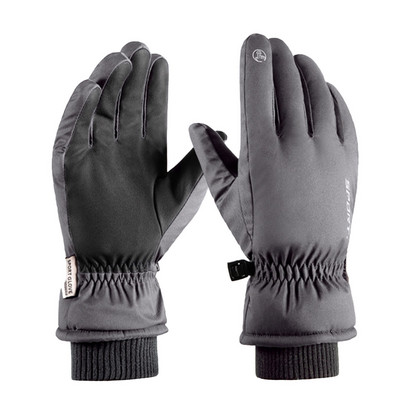 Žiemos slidinėjimo pliušas sutirštintos vandeniui atsparios pirštinės Neperšlampamos šiltos pirštinės Reguliuojamas riešo dirželis ir jautrūs pirštų galiukai Snieglenčių sportas