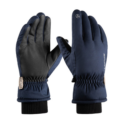 Žiemos slidinėjimo pliušas sutirštintos vandeniui atsparios pirštinės Neperšlampamos šiltos pirštinės Reguliuojamas riešo dirželis ir jautrūs pirštų galiukai Snieglenčių sportas