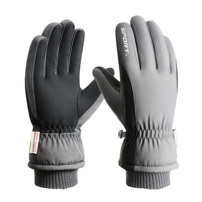 Žiemos slidinėjimo pliušas sutirštintos vandeniui atsparios pirštinės Neperšlampamos šiltos pirštinės Reguliuojamas riešo dirželis ir jautrūs pirštų galiukai Snieglenčių sportas