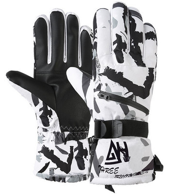 Vyrai, moterys, žieminės slidinėjimo pirštinės, slidinėjimo dviratininkų pirštinės Jutiklinis ekranas, vandeniui atsparios dviratininko pirštinės, vyriškos motociklininko, motociklininko, terminės pirštinės