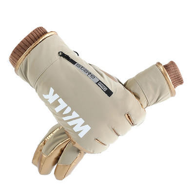 Vyriškos pirštinės, 2021 m. Naujos slidinėjimo pirštinės, atsparios vėjui, vandeniui atstumiantis jutiklinis ekranas, neslystantis aksomas, šiltas pirštinės, moteriškos žiemos