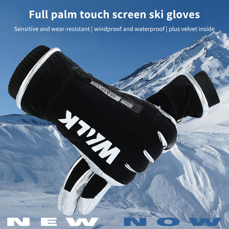 Vyriškos pirštinės, 2021 m. Naujos slidinėjimo pirštinės, atsparios vėjui, vandeniui atstumiantis jutiklinis ekranas, neslystantis aksomas, šiltas pirštinės, moteriškos žiemos
