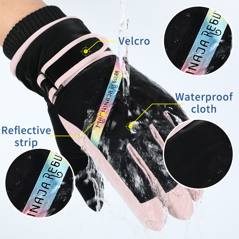 Vyriškos pirštinės, 2021 m. Naujos slidinėjimo pirštinės, atsparios vėjui, vandeniui atstumiantis jutiklinis ekranas, neslystantis aksomas, šiltas pirštinės, moteriškos žiemos