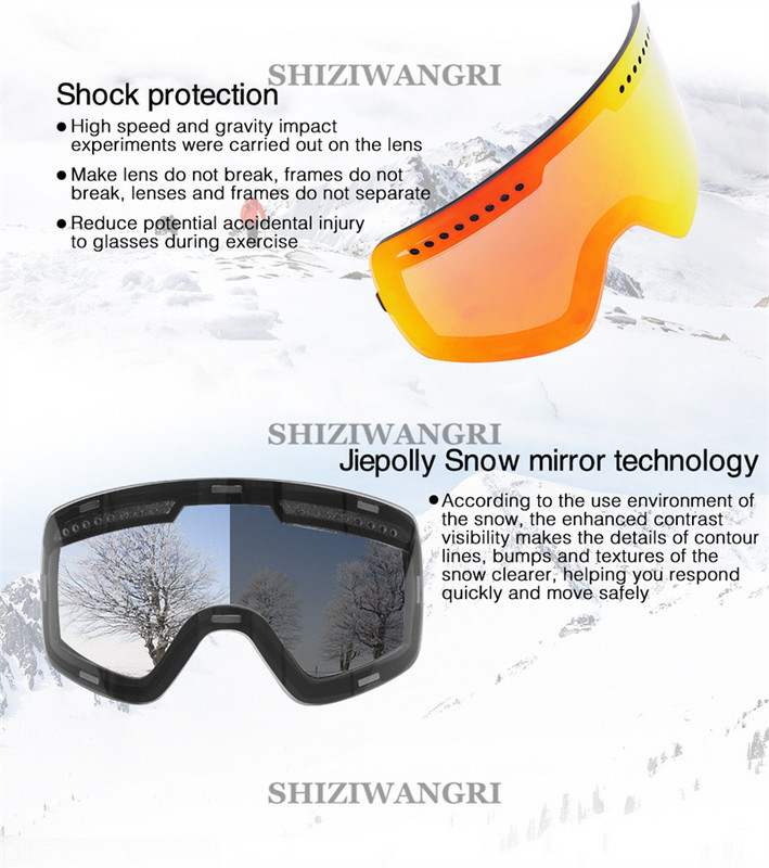 Slidinėjimo snieglenčių akiniai Moteriški Vyriški Slidinėjimo Akiniai Kaukė Apsauginiai Akiniai Suaugusiesiems Dvigubi Sferiniai Veidrodiniai Magnetiniai