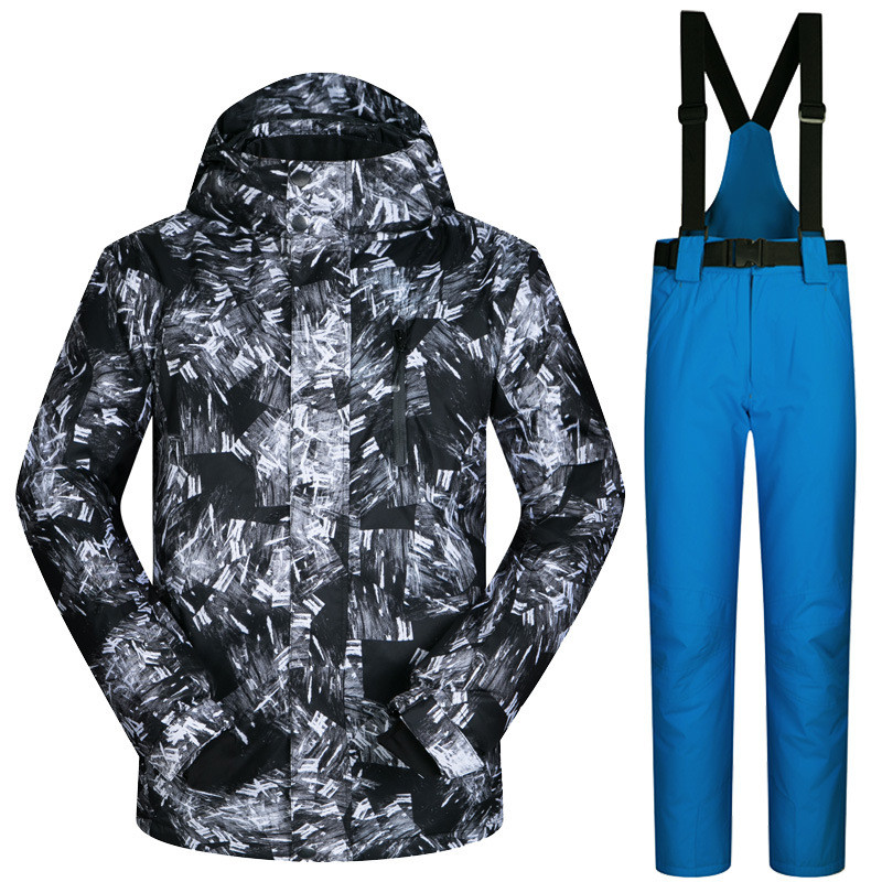 2020 m. žiemos drabužiai Nauji slidinėjimo kostiumai Vyriški lauko snieglenčių striukė Neperšlampami slidžių komplektai Neperšlampami šilti kombinezonai Sniego kelnės storesnės