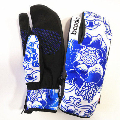 BOODUN Winter Naiste Suusakindad Suusatamine Lumelauakindad Portselanmustriga Veekindlad Lume Uisukindad Soojad Suusatarvikud