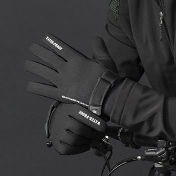 Ски ръкавици RockBros Fleece Зимни топли ръкавици за сноуборд Ултралеки водоустойчиви мотоциклети MTB Bike Термални ръкавици за сняг