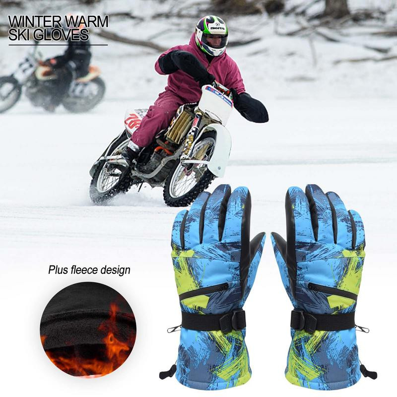 Muškarci Žene Zima Toplo Skijanje Zaslon osjetljiv na dodir Rukavice Vodootporne Termalne plišene podstave Za hladno vrijeme Biciklizam na otvorenom Neklizajući Snowboard