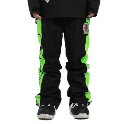 Pánske zimné outdoorové nepremokavé, vetruodolné, priedušné, lyžiarske, snowboardové, hrubé flísové podšívkované nohavice