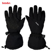 Boodun žiemos šiltos slidinėjimo pirštinės vyrams, moterims, lauke, snieglenčių sportui, vandeniui atspariam vėjui, neslystančios sniego motociklo dviračių pirštinės