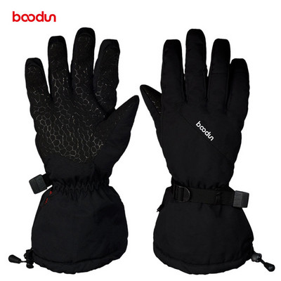 Boodun žiemos šiltos slidinėjimo pirštinės vyrams, moterims, lauke, snieglenčių sportui, vandeniui atspariam vėjui, neslystančios sniego motociklo dviračių pirštinės