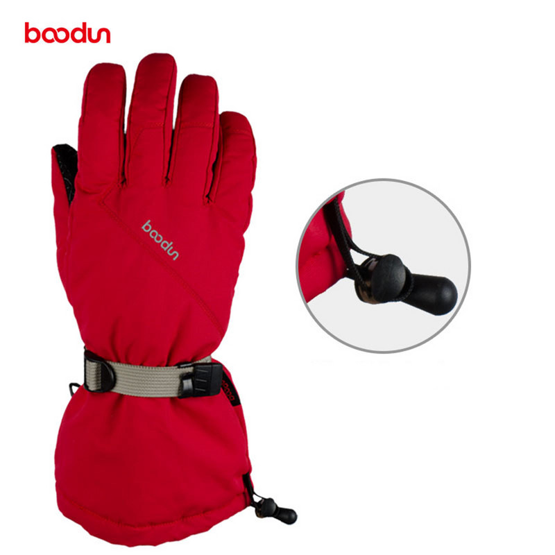 Boodun žiemos šiltos slidinėjimo pirštinės vyrams, moterims, lauke, snieglenčių sportui, vandeniui atspariam vėjui, neslystančios sniego motociklo dviračių pirštinės