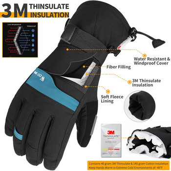 WEST BIKING Winter Ski Gloves Thicken Warm Snowmobile Gloves Βαμβακερή οθόνη αφής αδιάβροχη υπαίθρια κάμπινγκ αθλητικά γάντια πεζοπορίας