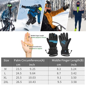 WEST BIKING Winter Ski Gloves Thicken Warm Snowmobile Gloves Βαμβακερή οθόνη αφής αδιάβροχη υπαίθρια κάμπινγκ αθλητικά γάντια πεζοπορίας