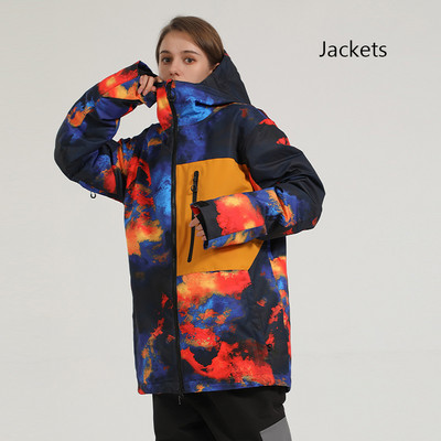 2022 m. žiema Naujos viršūnės Slidinėjimo striukės Moteriškos lauko sportinės snieglenčių striukės Vyriškos, neperpučiamos nuo vėjo ir neperšlampamos slidinėjimo kostiumai, šilti drabužiai.