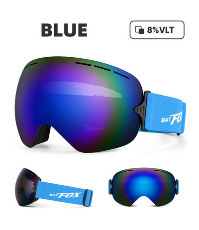 Žieminiai lauko slidinėjimo akiniai itin lengvi minkšti slidinėjimo akinių kaukė suaugusiems TPU dvisluoksniams slidinėjimo akiniams su reguliuojamu veidrodiniu diržu