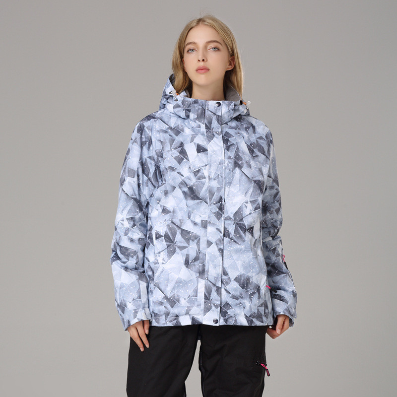 2021 m. žiemos naujas moterų slidinėjimo kostiumas lauko snieglenčių striukė Šilta slidinėjimo striukė vėjui nepralaidi vandeniui kvėpuojanti viršutinė medvilninė striukė