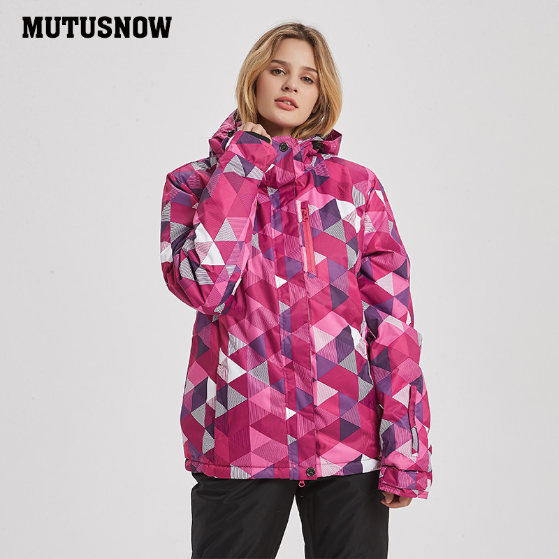 2020 m. Nauja žiemos stovyklavietė Žygiai Slidinėjimas Moteriška slidinėjimo striukė Orui pralaidi sportinė apranga su gobtuvu moteriška, vandeniui atspari viršutinė snieglenčių striukė