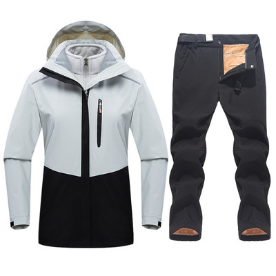 Moteriškas slidinėjimo kostiumas, atsparus vandeniui, vilnonis slidinėjimo striukės kelnės, moteriškos slidinėjimo kostiumai, moteriškos žiemos sporto šakos, šiltas, kvėpuojantis slidžių rinkinys