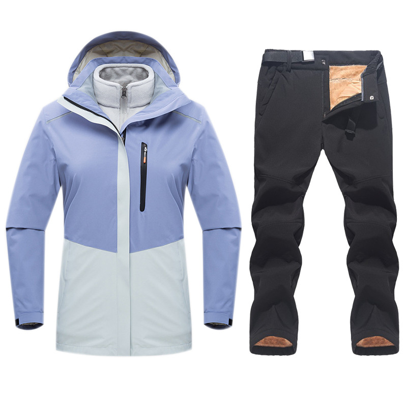 Moteriškas slidinėjimo kostiumas, atsparus vandeniui, vilnonis slidinėjimo striukės kelnės, moteriškos slidinėjimo kostiumai, moteriškos žiemos sporto šakos, šiltas, kvėpuojantis slidžių rinkinys