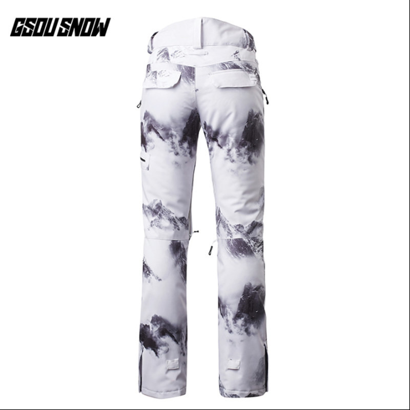 GSOU SNOW prekės ženklas Moteriškos slidinėjimo kelnės Neperšlampamos snieglenčių kelnės žieminės lauko slidinėjimo snieglenčių sportinės kelnės Moteriški sniego drabužiai