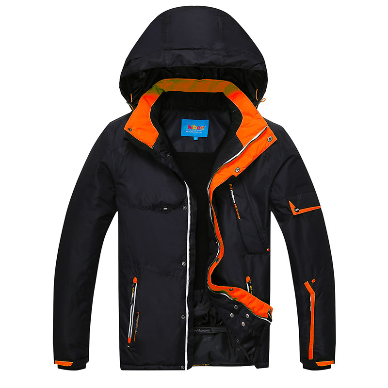 Detector vyriška juoda ir mėlyna aukšta, vandeniui atspari kalnų žygių stovyklavimo striukė Vilnonė aukšta vėjui atspari slidinėjimo striukė