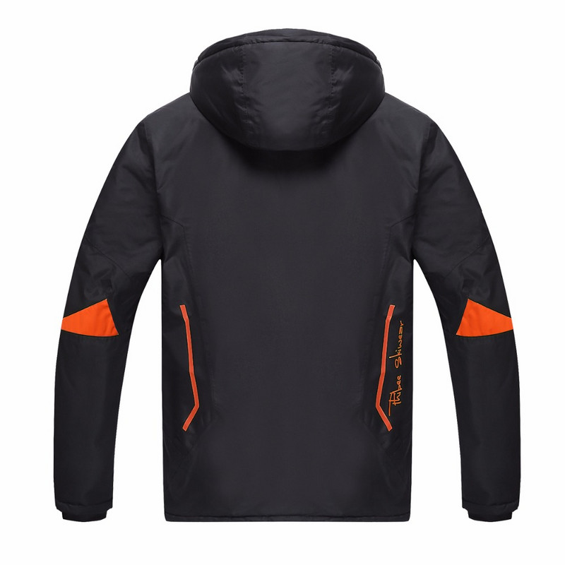 Detector vyriška juoda ir mėlyna aukšta, vandeniui atspari kalnų žygių stovyklavimo striukė Vilnonė aukšta vėjui atspari slidinėjimo striukė