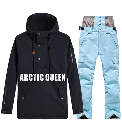 2022 m. žiemos drabužių slidinėjimo rinkinys, moteriška snieglenčių striukė Vyriška kombinezonas, atsparus vėjui, vandeniui atsparus slidinėjimo kostiumas, pastorintas šiltos sniego kelnės