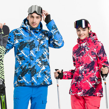 VECTOR Ски якета Жени, мъже, палто за сноуборд, зимно туризъм, къмпинг оборудване, ветроустойчиво затоплящо облекло с принт, ски костюм